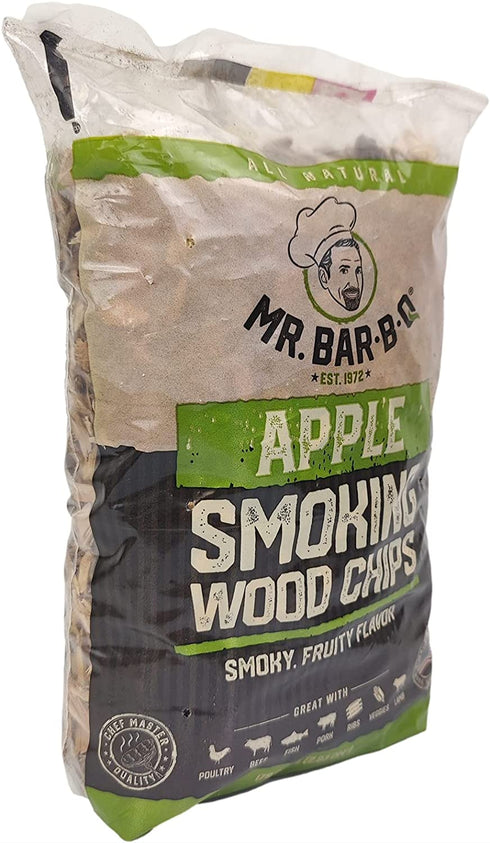 Mr. Bar-B-Q 05012 Wood Smoker Chips (Apple) | Smoky & Fruity Flavor | Made from 100% Hardwood | All Natural Apple Wood Chips | 1.6 Pound Bag