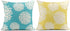 Tarolo Decorative Linen Throw Pillow Covers Cases Set of 4 Yellow and Gray Pastel Blue and Gray Trendy White Floral Teal Turquoise Aqua Blue Lemon Yellow Floral Dahlia Pillow Cover Case 18x18 inches