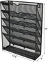 EASEPRES Mesh Wall File Organizer 5 Tier Vertical Mount Hanging Holder Magazine Rack with Bottom Flat Tray, Black