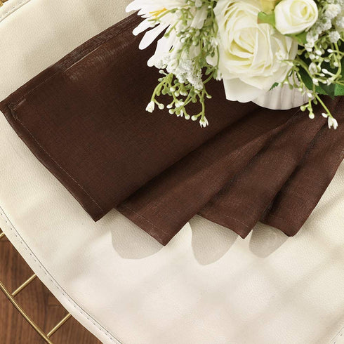 MIULEE 2 Panels Chocolate Brown Semi Sheer Window Curtains Elegant Grommet Top Window Voile Panels/Drapes/Treatment Linen Textured Panels for Bedroom Living Room (54X96 Inches)