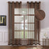 MIULEE 2 Panels Chocolate Brown Semi Sheer Window Curtains Elegant Grommet Top Window Voile Panels/Drapes/Treatment Linen Textured Panels for Bedroom Living Room (54X96 Inches)