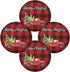 Christmas Plaid Round Placemats Set of 6 Table Placemats Red Black Buffalo Check Truck Place Mats Tablemats 15 inch for Kitchen Dining Table Dinner Kids Holiday Party