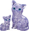 Bepuzzled Original 3D Crystal Puzzle - Cat & Kitten, Clear - Fun yet challenging brain teaser that will test your skills and imagination, For Ages 12+