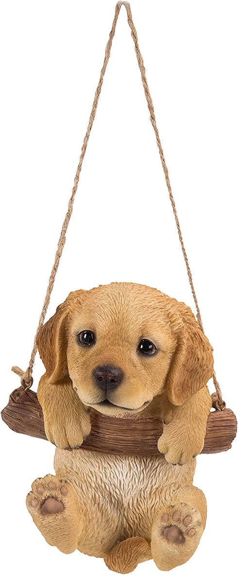 Hi Line 87704-I Hanging Golden Retriever Puppy Outdoor Figurine, Tan Brown