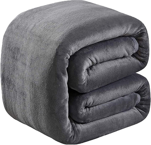 Soft Queen Size Blanket for Fall Winter Spring All Season 350GSM Thicken Warm Fuzzy Microplush Lightweight Thermal Fleece Summer Autumn Blankets for Couch Bed Sofa SOFTCARE Dark Gray 90"*90"
