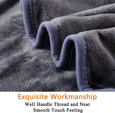 Soft Queen Size Blanket for Fall Winter Spring All Season 350GSM Thicken Warm Fuzzy Microplush Lightweight Thermal Fleece Summer Autumn Blankets for Couch Bed Sofa SOFTCARE Dark Gray 90"*90"