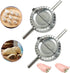 MGGi 2Pcs Stainless Steel Ravioli Mold Pierogi Dumpling Maker,X-Large Size 5" Goya Empanada Press Mold,Ravioli Mould Crimper,Wonton Wraper Dough Cutter,for Pie Ravioli Dumpling Pastry,With long handle