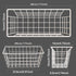 MaraFansie Wall Wire Baskets Bin No Drilling Adhesive Hanging Baskets Wall Mounted for Cabinet & Pantry Organization and Kitchen, Bathroom, Bedroom Storage, 2 Pack, White