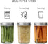 Ball Mason Jars 8 OZ, OAMCEG 12 Pack Canning Jars with Lids & Straws for Regular Mouth Mason Jars, 100% Recycled Sipper Mason Jar Drinking Glasses/Jars/Mugs, Ideal for Juice, Jam, Honey, Spices