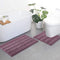NICETOWN Bath Rugs Ultra Thick and Soft Texture Chenille Plush Striped Floor Mats Bath Rug with Non-Slip Backing Microfiber Hand Tufted Door Mat for Entryway (Mauve, Pack 2-20" x 32"/24" x 24" U)