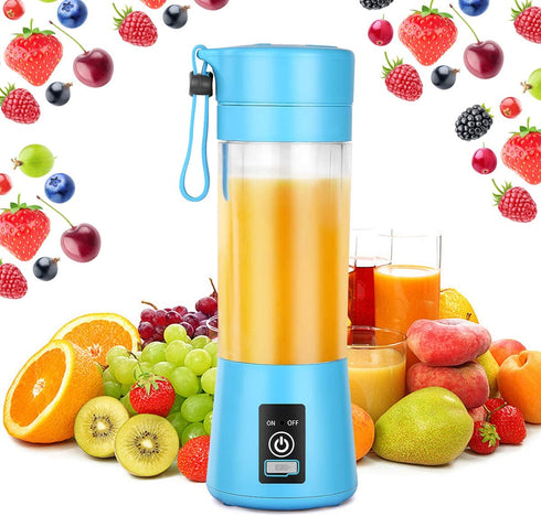 Gracejoful Portable Blender,Personal Blender,Smoothies Mini Jucier Cup USB Rechargeable and Personal Size Blender Shakes,380ml,Fruit Juice,Mixer, Blue
