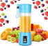 Gracejoful Portable Blender,Personal Blender,Smoothies Mini Jucier Cup USB Rechargeable and Personal Size Blender Shakes,380ml,Fruit Juice,Mixer, Blue
