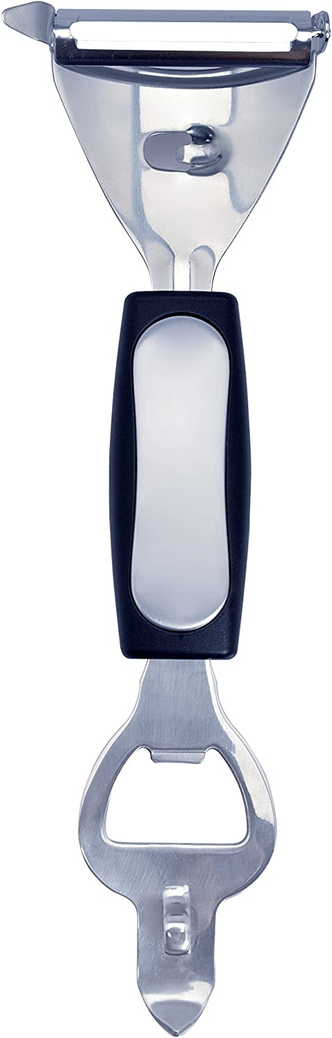 HIC Harold Import Co. The Worlds Greatest 4-in-1 Bar Tool, Bottle Opener, Can Punch, Citrus Peeler, Japanese Stainless Steel