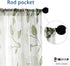 CUTEWIND 45 Inch Green Flower Leaves Print Linen Texture Semi Sheer Curtains Rod Pocket Living Room Basement Bedroom Window Luxury Retro Floral Printed Curtain 2 Panels