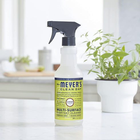 Mrs. Meyer's Multi-Surface Cleaner Spray, Everyday Cleaning Solution for Countertops, Floors, Walls and More, Lemon Verbena, 16 fl oz - Pack of 3 Spray Bottles