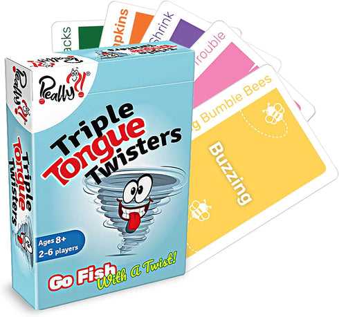 Really?! Triple Tongue Twisters, Hilarious Family Educational Card Games for Kids 8-12 Teens and Adults, Party Games, Fun Speech Therapy Games, Stocking Stuffers for Kids Under 10 Dollars, Holiday