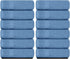 White Classic Luxury Cotton Washcloths - Large Hotel Spa Bathroom Face Towel | 12 Pack | Light Blue