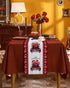 Rose Truck Valentines Day 108 Inches Long Table Runner for Dining Room, Rustic Wood Heart Cotton Linen Tablecloth Runners, Farmhouse Table Setting Decor for Wedding Party Holiday, Machine Washable.