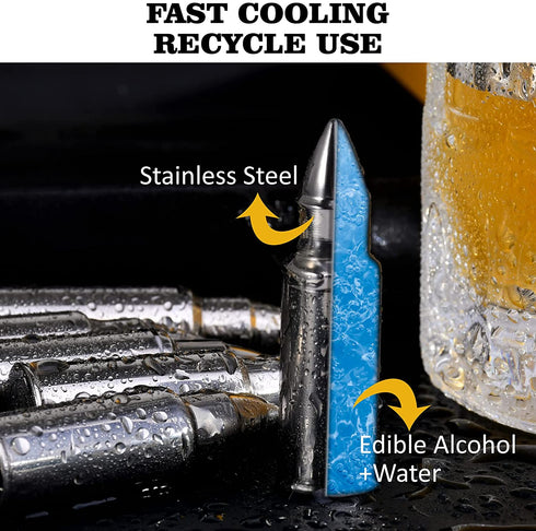 Whiskey Stones Set Gifts for Men-6 Pcs Stainless Steel Whiskey Ice Cubes with Luxury Gift Box,Valentines Day Gifts for Him,Unique Gifts for Boyfriend Dad Husband on Christmas & Fathers Day & Birthday