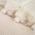 Famibay Knitted Pillow Covers with Pompoms Tassel Boho Striped Cable Knit Throw Pillow Cases Decorative Pillow Cushion Cover Set for Home Sofa Couch Bed 18 x 18 Beige