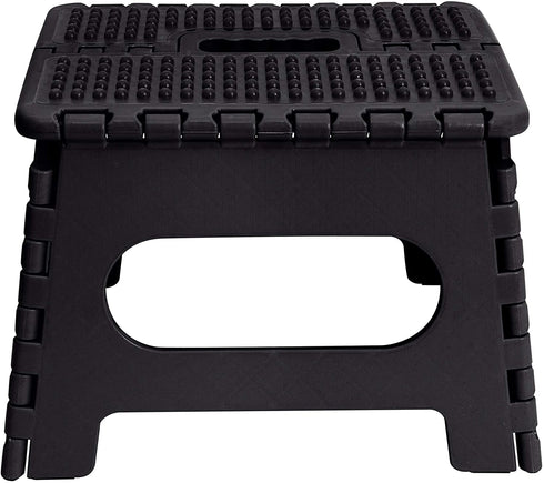 Simplify Black, Sturdy and Safe, Carrying Handle, Easy to Open, for Kitchen, Bathroom, Bedroom, or Adults 9" Anti-Skid Folding Step Stool, Lightweight