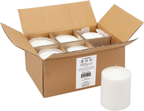 Stonebriar 35 Hour Long Burning Unscented Pillar Candles, 3x4, White