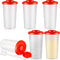 6 Pcs Salt and Pepper Shakers Set Plastic Salt Shaker Clear Travel Spice Kit Airtight Camping Spice Containers Salt and Pepper Holder Plastic Spice Jars with Shaker Lids Red Covers for Kitchen
