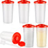 6 Pcs Salt and Pepper Shakers Set Plastic Salt Shaker Clear Travel Spice Kit Airtight Camping Spice Containers Salt and Pepper Holder Plastic Spice Jars with Shaker Lids Red Covers for Kitchen