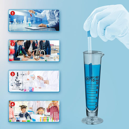 Baluue 10mL Lab Graduated Measuring Cup With Spout Wide Mouth Glass Conical Beaker Liquid Dispenser Measuring Cylinder Experiment Tool For School Science