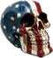 Ebros Patriotic US American Flag Star Spangled Banner Skull Decorative Figurine 5.5"Long Macabre Collectible Statue Historical Pride And Prejudice Freedom Decor of Skulls or Halloween Themed Sculpture