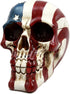 Ebros Patriotic US American Flag Star Spangled Banner Skull Decorative Figurine 5.5"Long Macabre Collectible Statue Historical Pride And Prejudice Freedom Decor of Skulls or Halloween Themed Sculpture