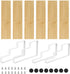 MOOACE 3 Tier Expandable Spice Organizer (15.35"-22.2"L), Bamboo Spice Rack Organizer for Cabinet Countertop Pantry, Set of 2 (White)