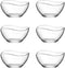 Vira 2.25 Ounce Mini Glass Bowls | Beautiful Wavy Design, Thick, Durable Glass, For Sauces, Condiments, Candy and More, Microwave and Dishwasher Safe, 6 Piece Set, 2.5 x 1.5