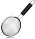 KUFUNG Stainless Steel Mesh Strainer - Strainers Fine Mesh & Wire Sieve with Non-Slip Handles - Kitchen Strainer For Sifting, Straining, & Draining (S, Black)