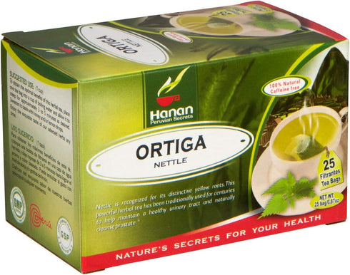 Hanan Nettle Tea - 25 Tea Bags of Stinging Nettle Leaf and Root - All-Natural Herbal Tea of Wild Nettles Leaves from Peru – Anti-Inflammatory Supplement