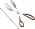 Folkulture Salad Tongs or Tongs for Cooking, Heavy Duty Stainless Steel Kitchen Tongs for Cooking, Grill or Serving Food Bread Dessert, Heat Resistant, 11.5 Inches Metal Tongs, Wooden