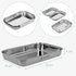 Navaris Breading Trays Set - 3 Stainless Steel Pans for Preparing Bread Crumb Dishes, Panko, Schnitzel, Breadcrumb Coating Fish and Marinating Meat