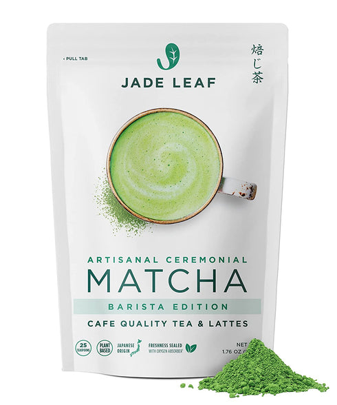 Jade Leaf Artisanal Ceremonial Grade Matcha Green Tea Powder - Authentic Japanese Origin - Barista Edition For Cafe Quality Tea & Lattes (1.76 Ounce)