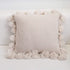 Famibay Knitted Pillow Covers with Pompoms Tassel Boho Striped Cable Knit Throw Pillow Cases Decorative Pillow Cushion Cover Set for Home Sofa Couch Bed 18 x 18 Beige