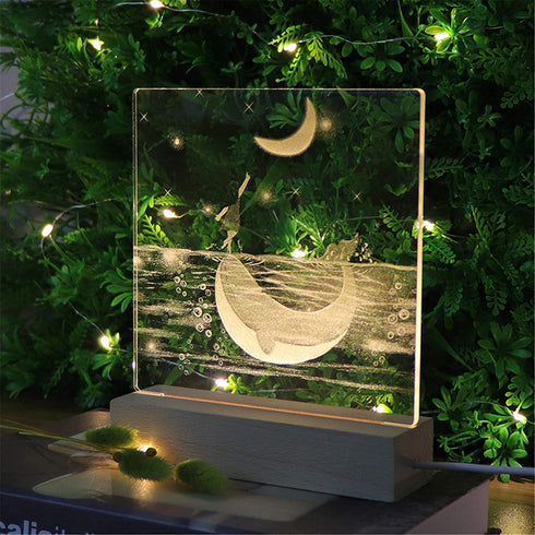 CDIYTOOL 6 inch Rectangle Display Pedestal, Rectangle Led Lights Display Base, Crystal Wooden Lighted Base Stand for Crystal Display Glass Art Pedestal Paperweighs (2 Pack-Warm Light) (2 Base)