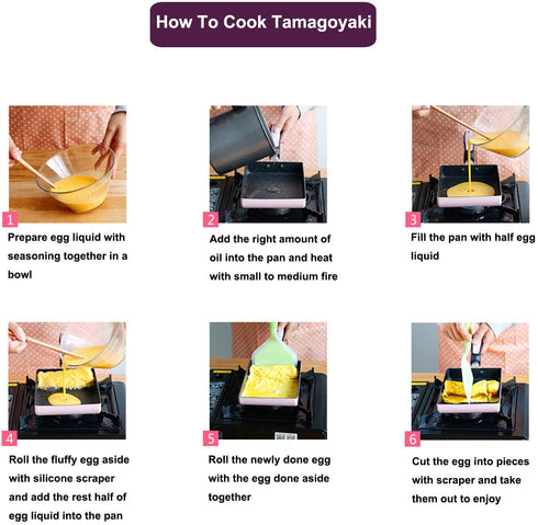Tamagoyaki Japanese Omelette Pan / Egg Pan - Non-stick Coating - Rectangle Frying Pan Mini Frying Pan Blue