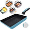 Tamagoyaki Japanese Omelette Pan / Egg Pan - Non-stick Coating - Rectangle Frying Pan Mini Frying Pan Blue