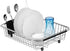 iPEGTOP Expandable Dish Drying Rack, Over The Sink Dish Rack, in Sink Or On Counter Dish Drainer with Black Utensil Holder Cutlery Tray, Rustproof Stainless Steel for Kitchen