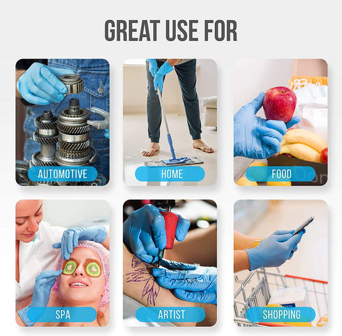 100 Pcs Nitrile Disposable Gloves - Soft Industrial Gloves, Nitrile and Vinyl Blend Gloves Powder-Free, Latex-Free Protective Gloves, Soft and Comfortable, Size Small - SereneLife SLGLVNIT100SM