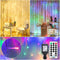 Brightown Curtain Lights 9.8X9.8 Feet 300 LED 8 Lighting Modes with Remote Control 2 Colors Hanging String Fairy Lights for Wall Bedroom Window Party Backdrop Lighting (Without Curtain)