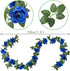 Yebazy 4PCS(30FT) Artificial Rose Vine Fake Rose Garland Artificial Flowers for Hotel Wedding Home Party Garden Decor?Royal Blue?