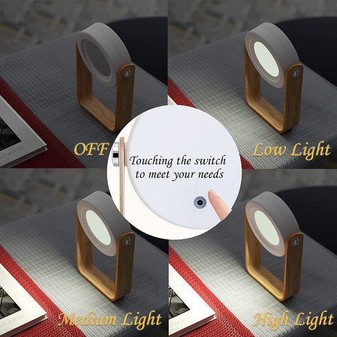 Youuish Touch Night Light Foldable Lantern Lamp, LED Dimmable Lamps Warm Lights Portable for Bedroom Corridor Living Room and Outdoor Camping, USB Rechargeable, White