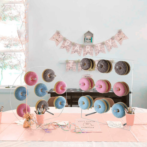 weddingwish Acrylic Donut Wall Display Stand ?Donut Stand, 1PCS Crystal Donut Wall On Table Donuts Rack Display with 9 Pillars for Christmas?Donut Party Decorations, Baby Showers, Birthday Party