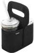 Homakover Cup Drink Carrier with Handle, Reusable Coffee Cup Holder for Hot or Cold Drinks, On-The-go Water Bottle Cup Caddy with Adjustable Dividers for Food Delivery Service, Black