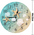 ATEDEANEI Bathroom Wall Clock, Small Silent Battery Operated Teal Decor for Living Room,Kitchen,Bedroom,10 Inch,Beach Starfish
